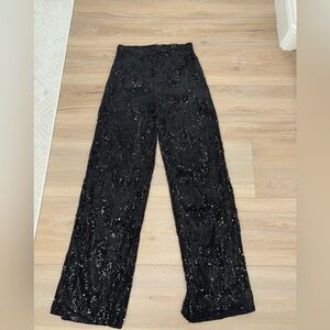 Forever 21 Black Sequin Wide Leg Pants